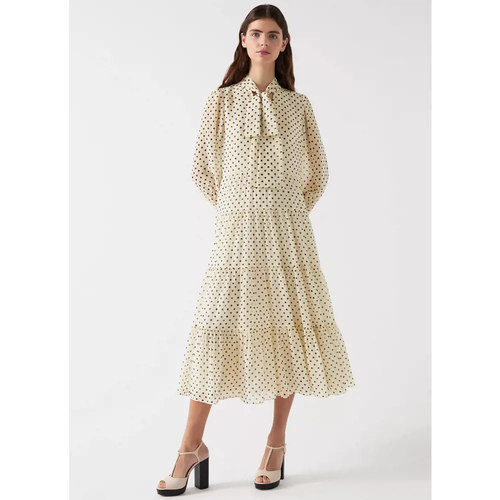 LK Bennett Polly Tie Neck Georgette Dress